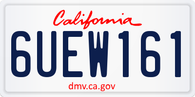 CA license plate 6UEW161