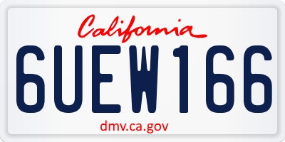 CA license plate 6UEW166