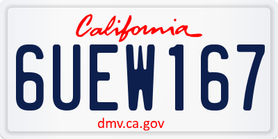 CA license plate 6UEW167
