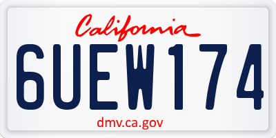CA license plate 6UEW174