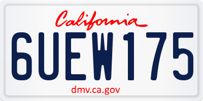 CA license plate 6UEW175