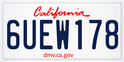 CA license plate 6UEW178
