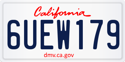 CA license plate 6UEW179