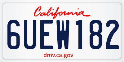CA license plate 6UEW182