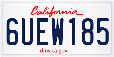 CA license plate 6UEW185