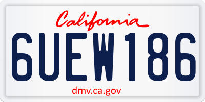 CA license plate 6UEW186