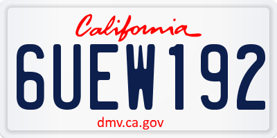 CA license plate 6UEW192