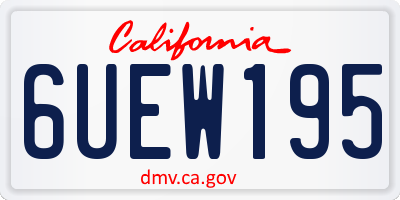 CA license plate 6UEW195