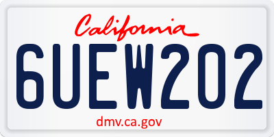 CA license plate 6UEW202