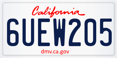 CA license plate 6UEW205