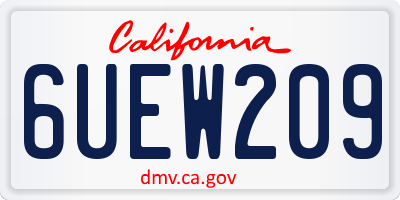 CA license plate 6UEW209