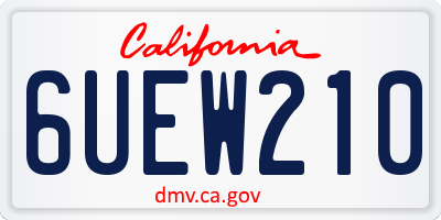 CA license plate 6UEW210