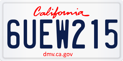 CA license plate 6UEW215