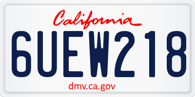 CA license plate 6UEW218