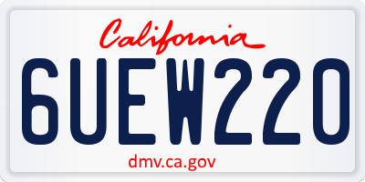 CA license plate 6UEW220