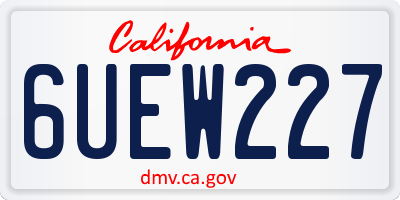 CA license plate 6UEW227