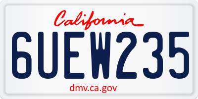 CA license plate 6UEW235