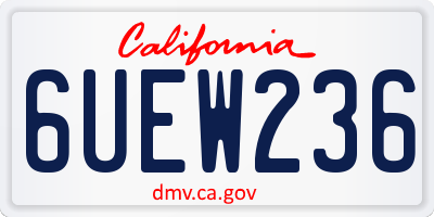 CA license plate 6UEW236