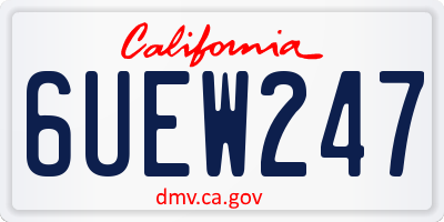 CA license plate 6UEW247