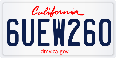 CA license plate 6UEW260