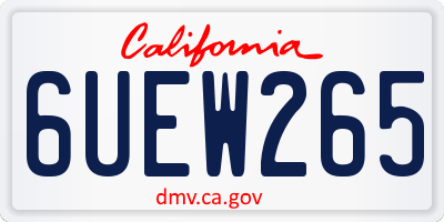 CA license plate 6UEW265