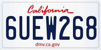 CA license plate 6UEW268