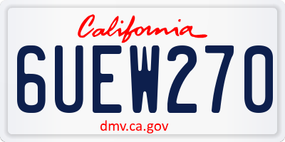 CA license plate 6UEW270