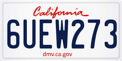 CA license plate 6UEW273