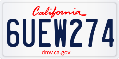 CA license plate 6UEW274