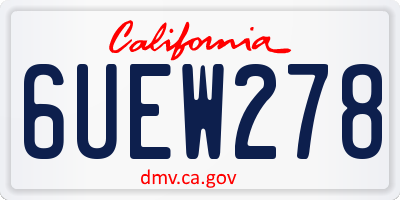 CA license plate 6UEW278