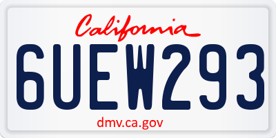 CA license plate 6UEW293