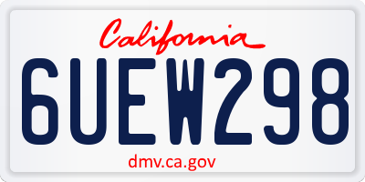 CA license plate 6UEW298
