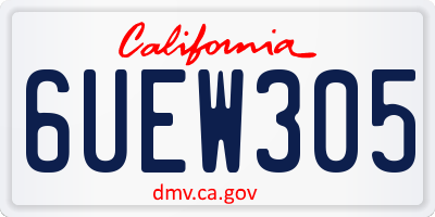 CA license plate 6UEW305