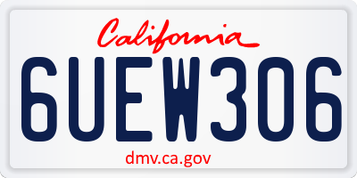 CA license plate 6UEW306
