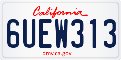 CA license plate 6UEW313
