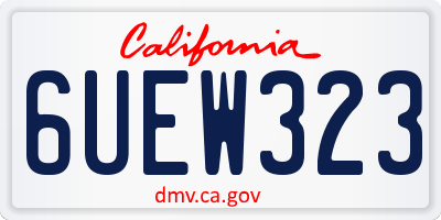 CA license plate 6UEW323