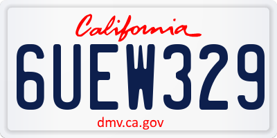 CA license plate 6UEW329