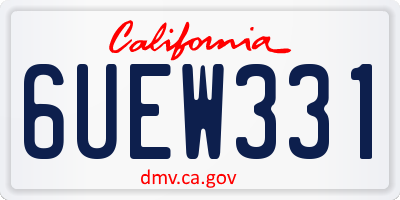 CA license plate 6UEW331