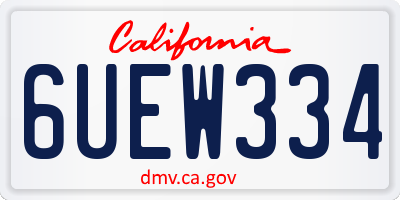 CA license plate 6UEW334