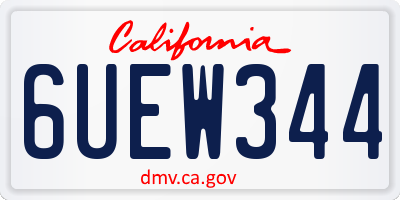 CA license plate 6UEW344