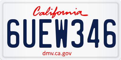 CA license plate 6UEW346