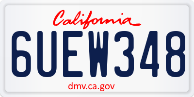 CA license plate 6UEW348