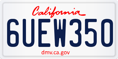CA license plate 6UEW350