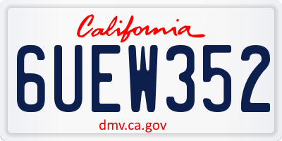 CA license plate 6UEW352