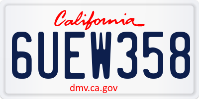 CA license plate 6UEW358