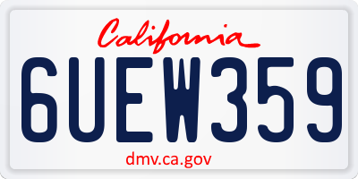 CA license plate 6UEW359
