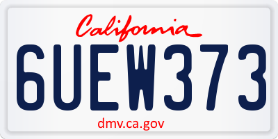 CA license plate 6UEW373