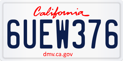 CA license plate 6UEW376