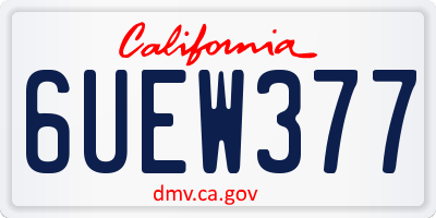 CA license plate 6UEW377