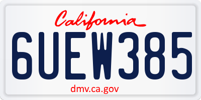 CA license plate 6UEW385